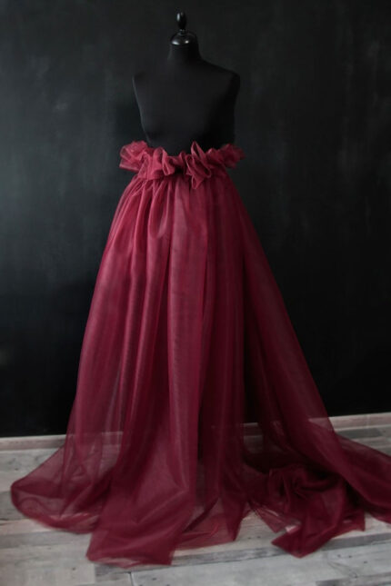 til najvišeg kvaliteta u boji bordo sa sitnom mrežicom za haljine i suknje