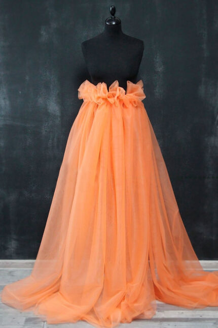 til najvišeg kvaliteta u boji svetlo narandžasta sa sitnom mrežicom za haljine i suknje