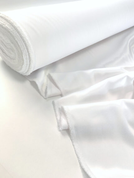 američki saten sa likrom boja bela